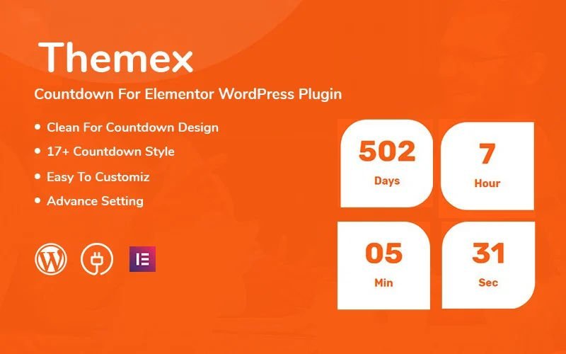 Themex Countdown For Elementor WordPress Plugin.jpg