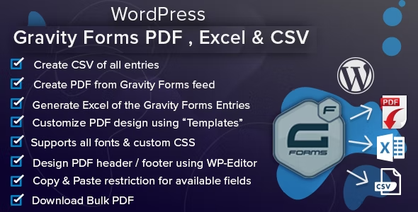 WordPress Gravity Forms PDF Excel & CSV.png