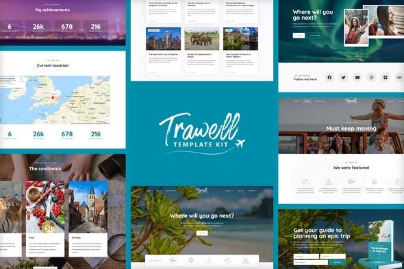 Trawell - Travel Blog Elementor Template Kit.jpg