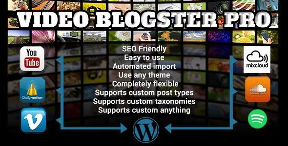 Video Blogster Pro - import YouTube videos to WordPress Also DailyMotion Spotify Vimeo more 8.jpg