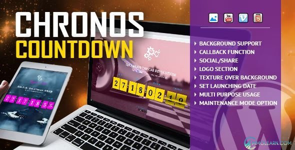 Chronos CountDown - Responsive Flip Timer With Image or Video Background - WordPress Plugin.jpg