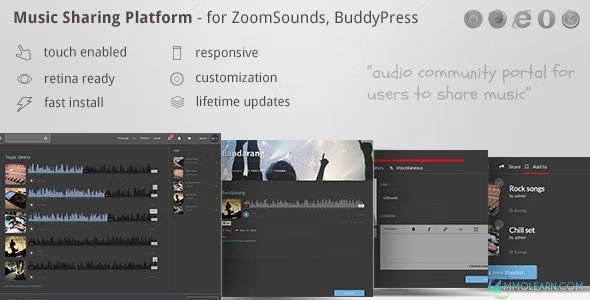 Music Sharing Platform - for Wordpress ZoomSounds Addon BuddyPress integrated.jpg