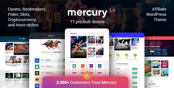 Mercury Affiliate WordPress Theme Casino Gambling & Other Niches Reviews & News