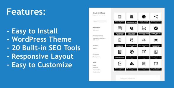 Small SEO Tools – WordPress Theme with 20 built-in SEO Tools