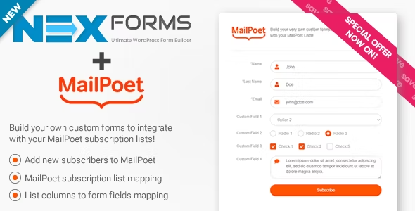NEX-Forms MailPoet Add-on