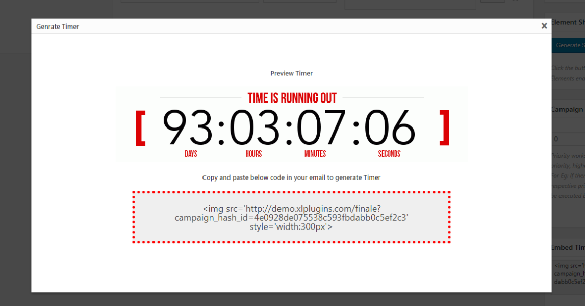 Finale Email Countdown Timer