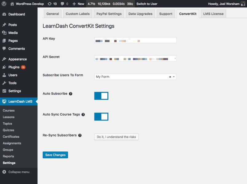 LearnDash ConvertKit