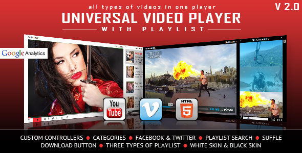 Universal Video Player - YouTube/Vimeo/Self-Hosted - Elementor Widget