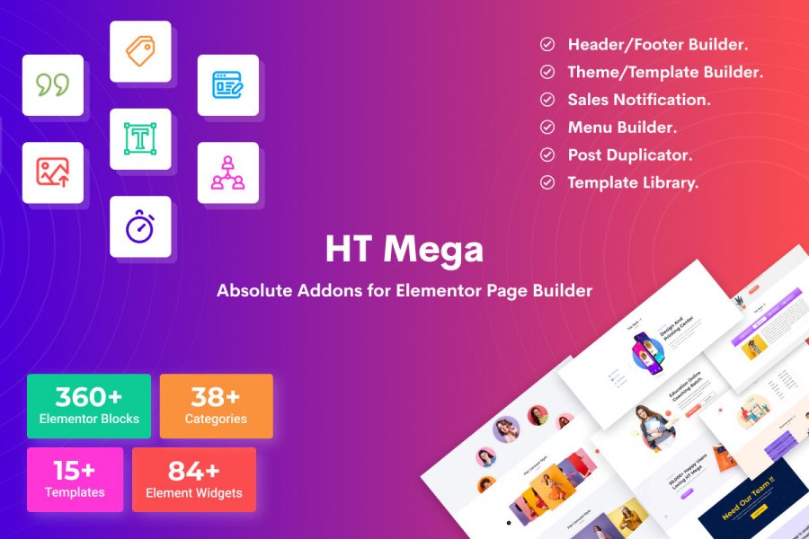 HT Mega Pro - Absolute Addons for Elementor Page Builder | Add-ons