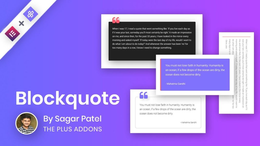 Block Quote addon for elementor