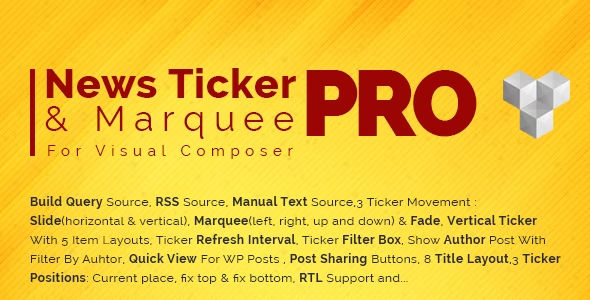 Pro News Ticker & Marquee for WPBakery Page Bilder : Display Post Custom Post RSS & WooCommerce