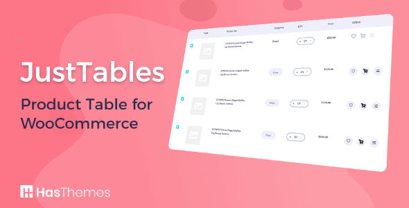 JustTables Pro WooCommerce Product Table