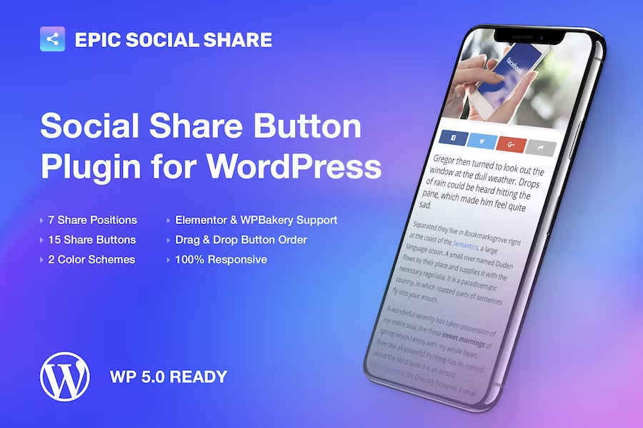Epic Social Share Button for WordPress