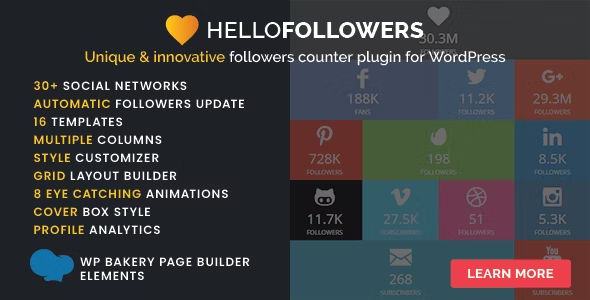 Hello Followers Social Counter Plugin for WordPress