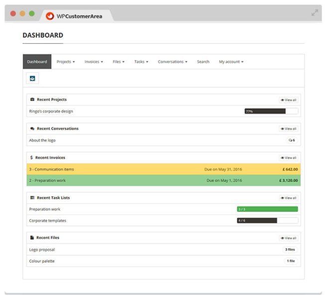 WP Customer Area Enhanced files