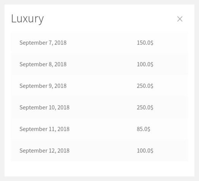 Awebooking Price Breakdown