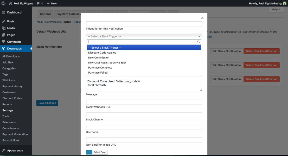 Easy Digital Downloads Slack