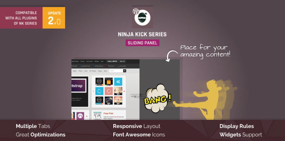 Ninja Kick Sliding Panel for WordPress