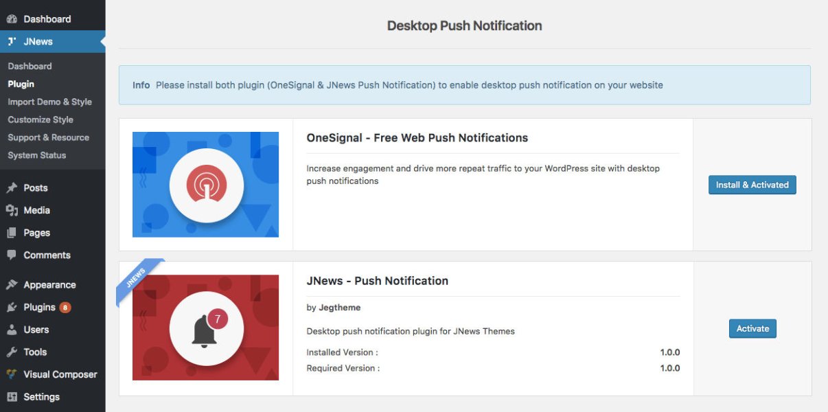 JNews - Desktop Push Notification