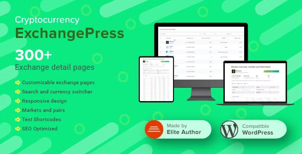 ExchangePress Crypto Exchanges List & Pages for WordPress
