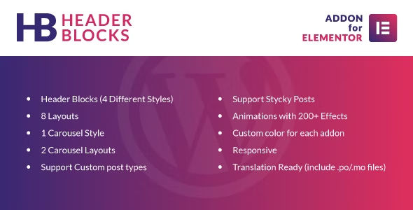 Header Blocks for Elementor WordPress Plugin