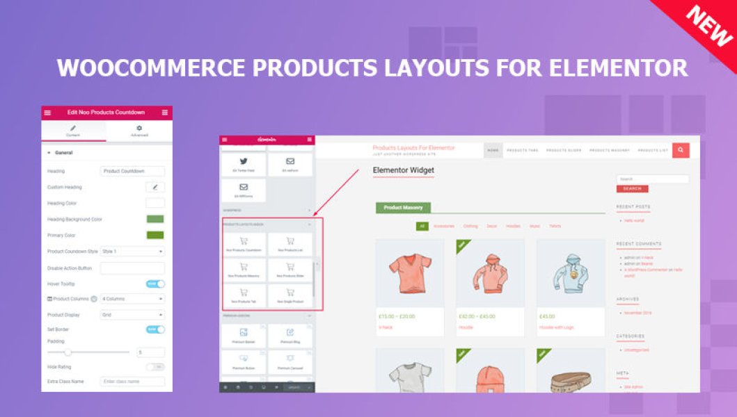 Noo Products Layouts - Elementor Page Builder