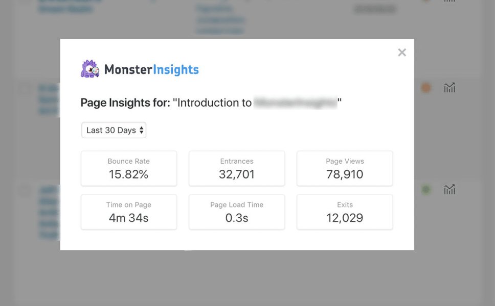 MonsterInsights Page Insights Addon