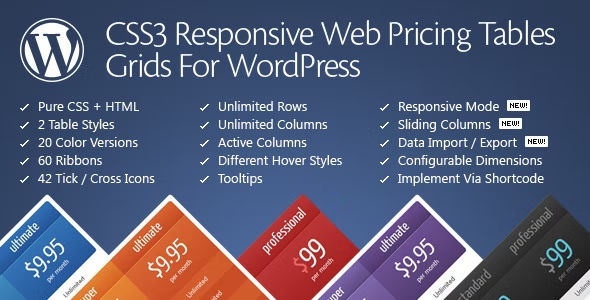 CSS Responsive WordPress Compare Pricing Tables
