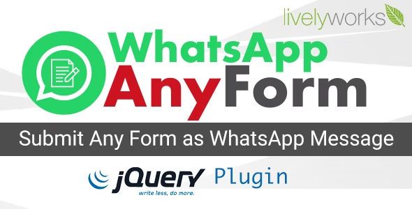 WhatsApp AnyForm - Submit Form as WhatsApp Message WhatsApp Contact Form - jQuery Plugin