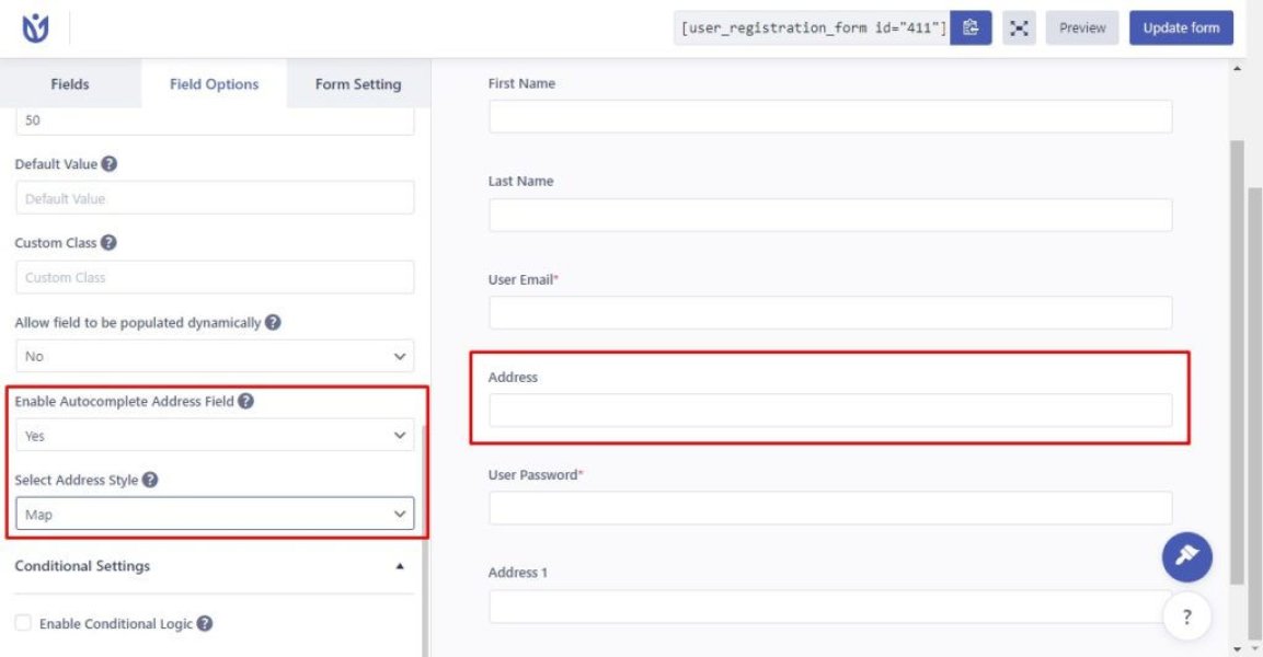 User Registration Geolocation