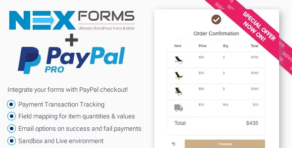 NEX-Forms PayPal PRO Add-on