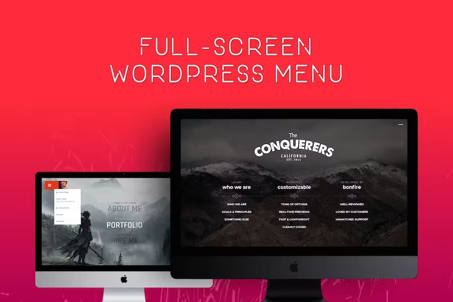 Jumbo A -in- full-screen menu for WordPress