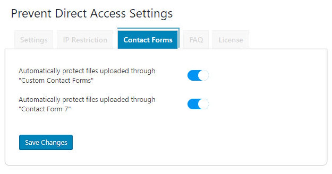 Prevent Direct Access Contact Forms Integration