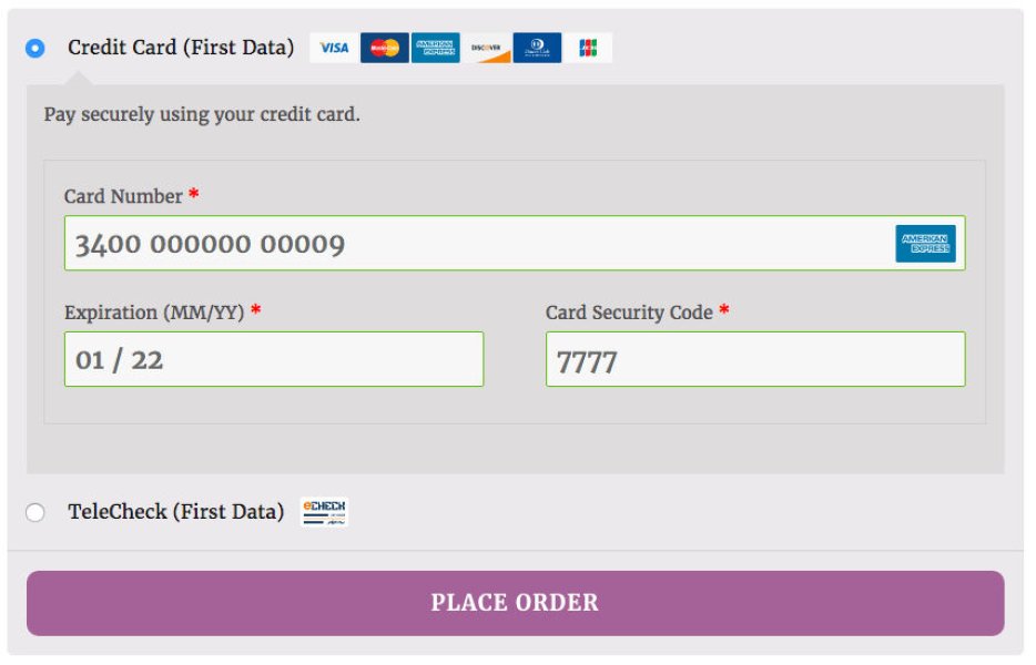 WooCommerce FirstData Payment Gateway