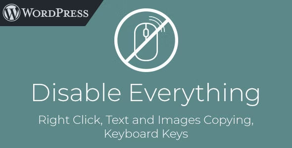 Disable Everything - WordPress Plugin to Disable Right Click Copying Keyboard