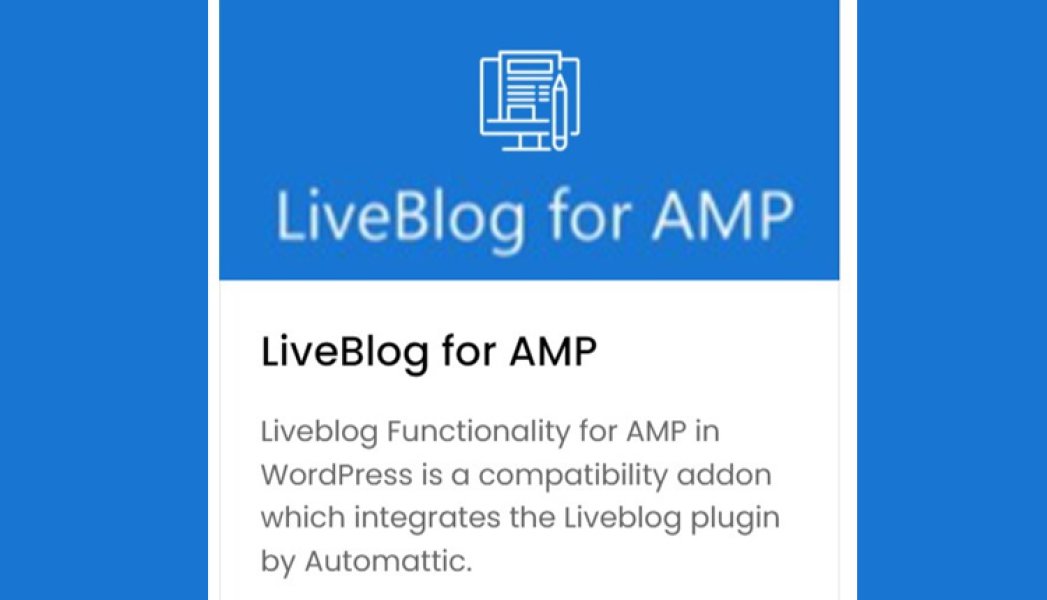 Liveblog For AMP
