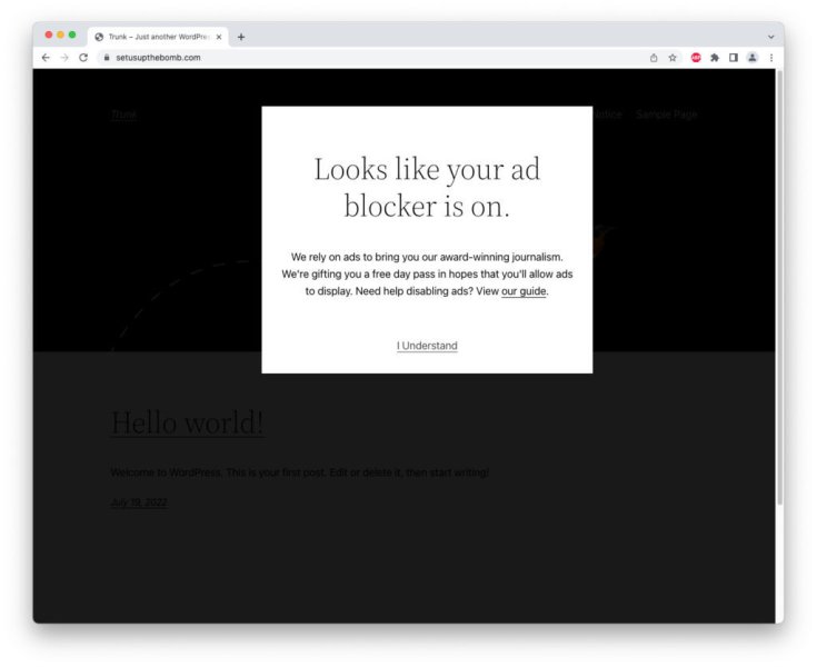 AdSanity Ad Block Detection