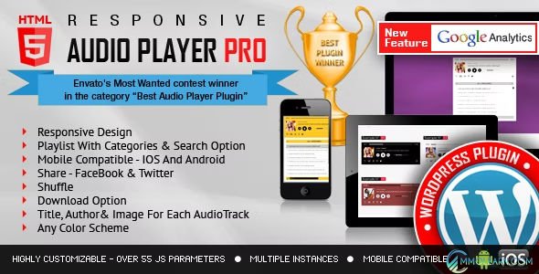 Responsive HTML Audio Player PRO WordPress Plugin