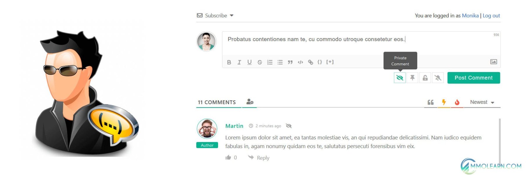 wpDiscuz Private Comments