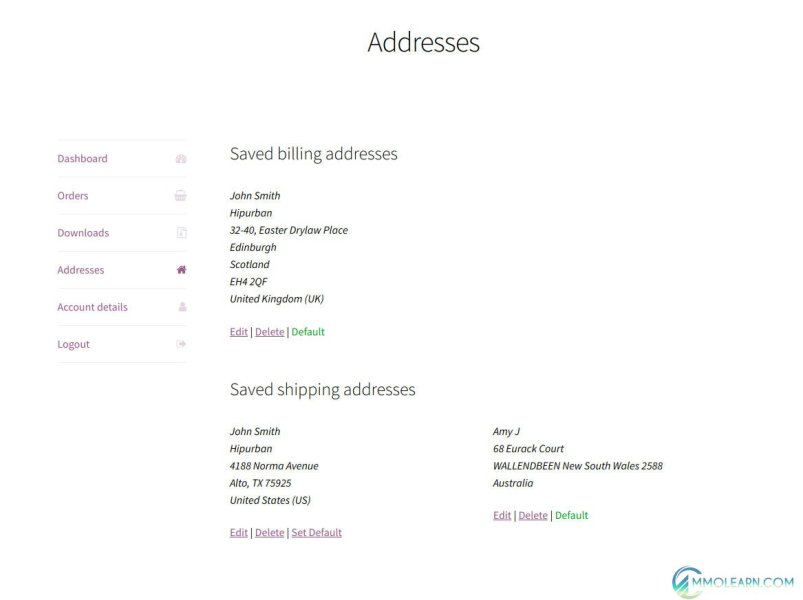 Saved Addresses For WooCommerce