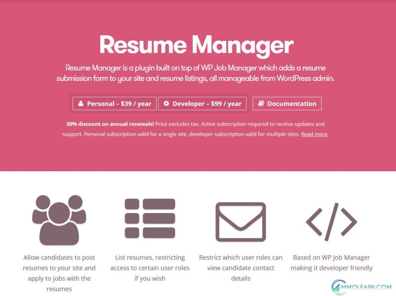 WP Job Manager - Resume Manager