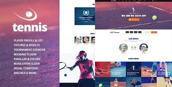 Tennis - Sport Club & Events WordPress Theme