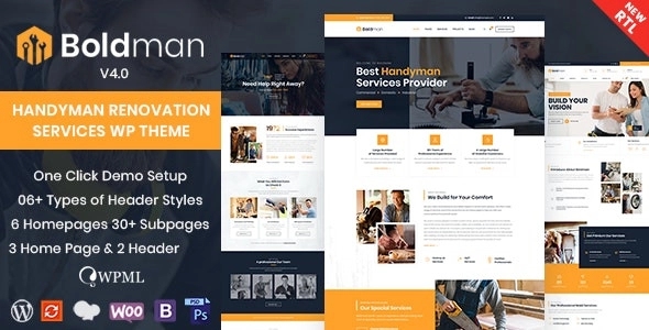 Boldman - Handyman Renovation Services WordPress Theme