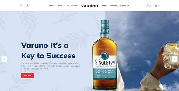 Varuno – drinks and cocktails WordPress theme - fast theme for WooCommerce
