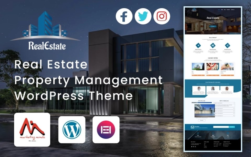 Real Estate Property Management WordPress Theme - own real estate and property rental website