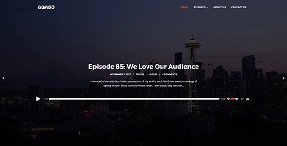 Gumbo Podcasting WordPress Theme