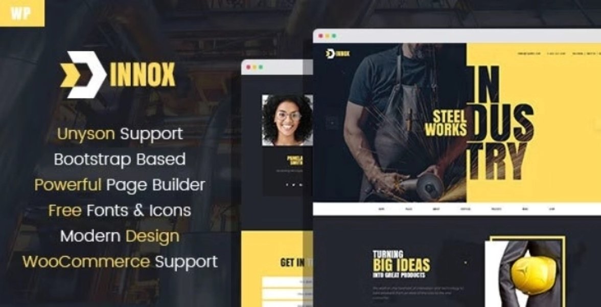 Innox - Industrial WordPress Theme - company, engineering factory, steel, polymers and compounds man