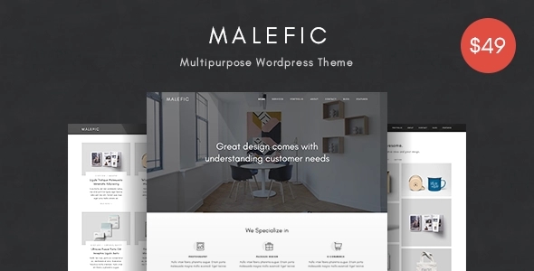 Malefic - Multipurpose One Page Responsive WordPress Theme