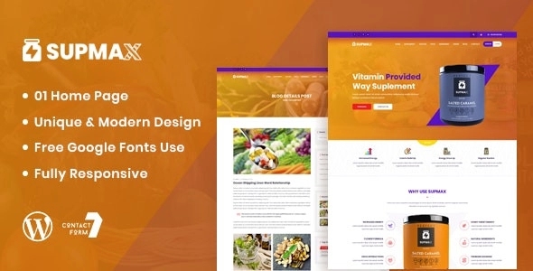 Supmax - Health & Supplement WordPress Theme