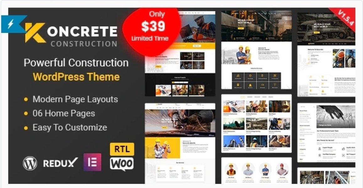 Koncrete - Construction Building WordPress Theme